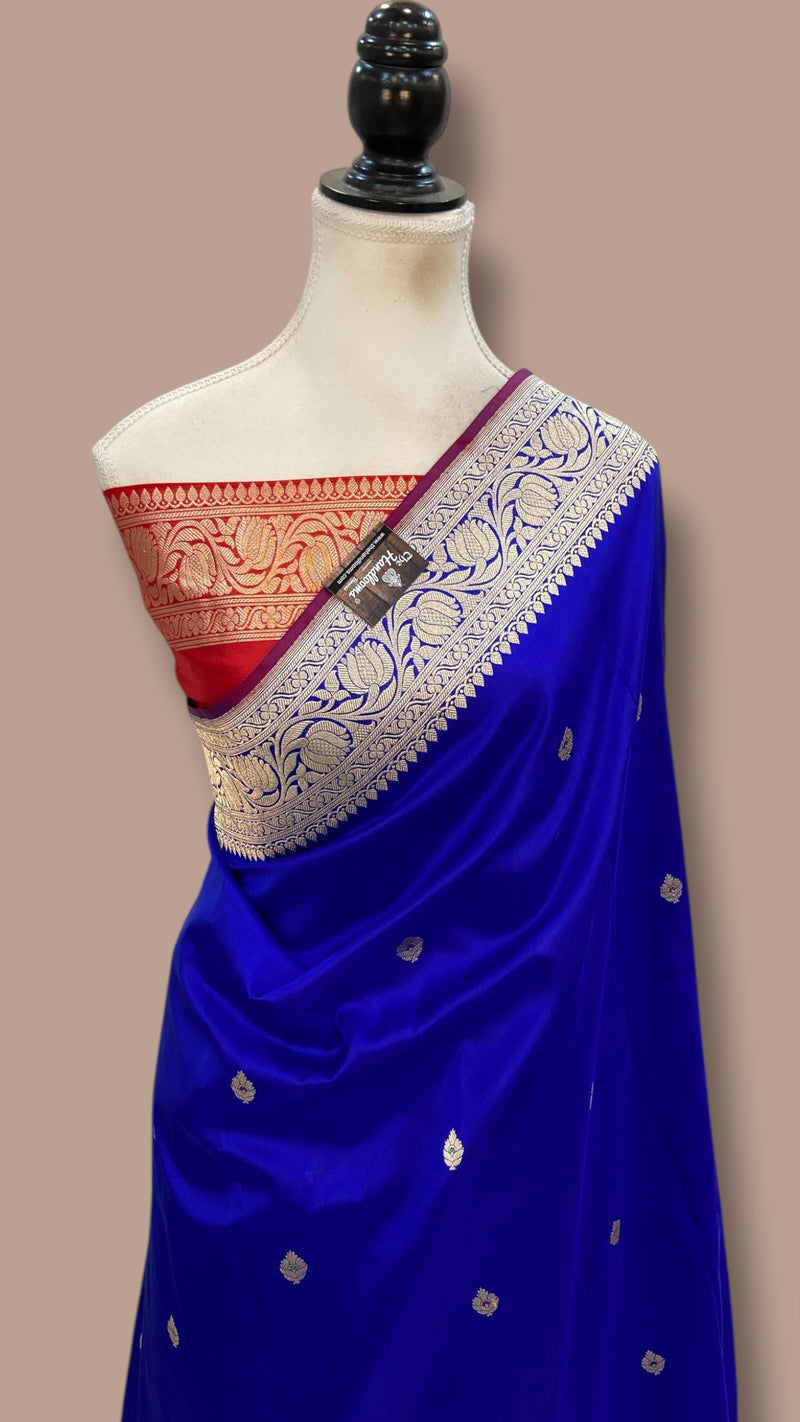 Pure Katan Silk Banarasi Handloom Saree - All Over Kadua Motifs