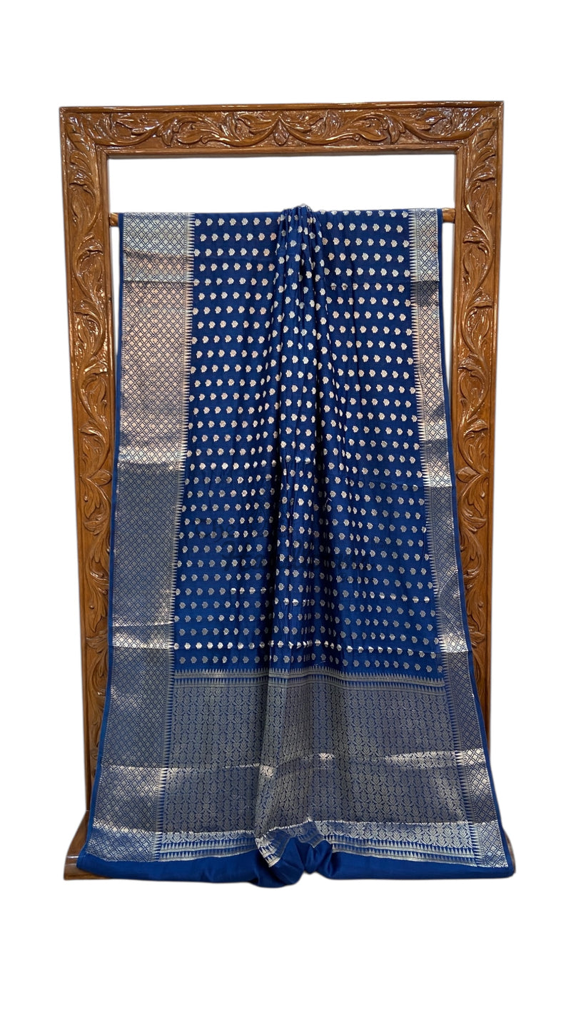 Pure Chiniya Silk Khaddi Handloom Banarasi Saree - The Handlooms