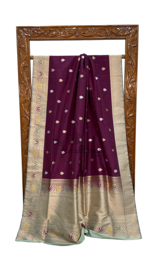 Pure Katan Silk Banarasi Handloom Saree - All Over Kadua Motifs - The Handlooms