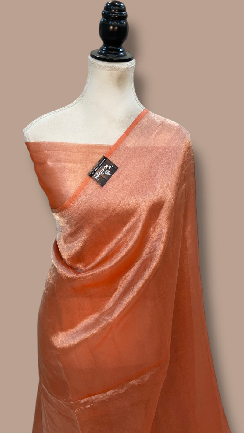 Pure Kora Handloom Banarasi Saree - Plain - The Handlooms