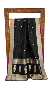 Pure Katan Silk Banarasi Handloom Saree - All Over Kadua Motifs - The Handlooms