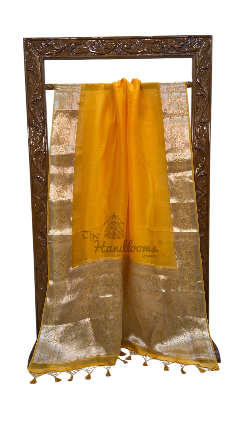 Pure Kora Silk Handloom Banarasi Saree - The Handlooms