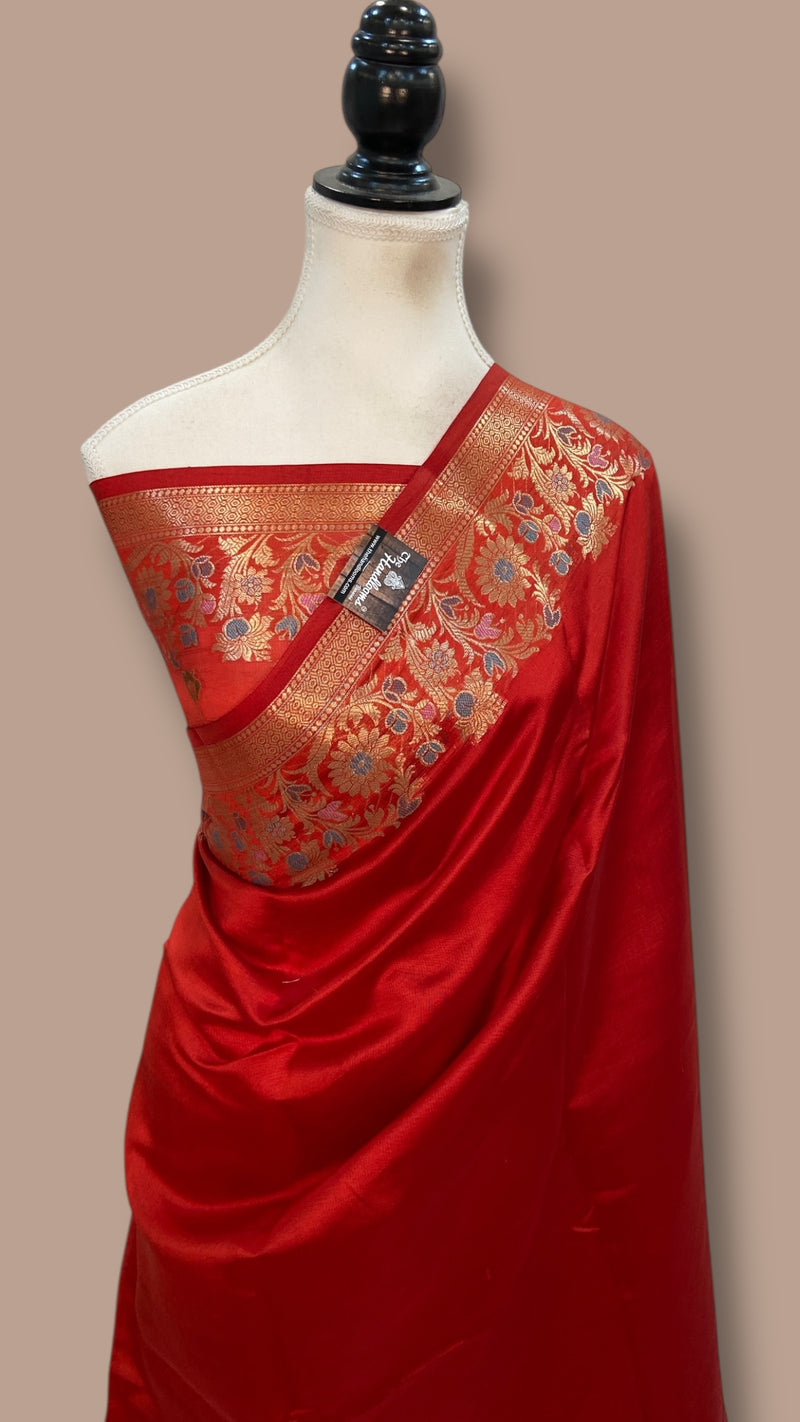 Pure Mango Silk Banarasi Handloom Saree - The Handlooms