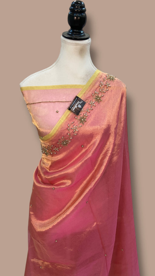 Pure Kora Tissue Handloom Banarasi Saree - Handwork - The Handlooms