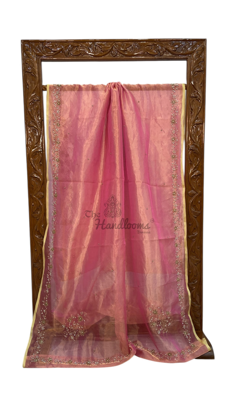 Pure Kora Tissue Handloom Banarasi Saree - Handwork - The Handlooms