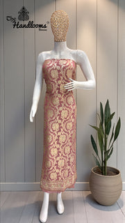 Pure Khaddi Georgette Handloom Banarasi Dress Material With Katdana,Zardozi,Stone,Diamond,Dapka - The Handlooms