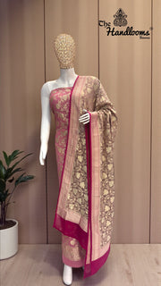 Khaddi Georgette Banarasi Dress material Water Zari - The Handlooms