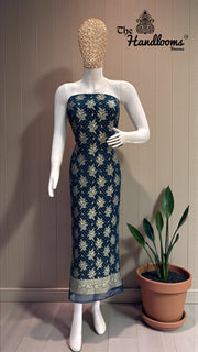 Khaddi Georgette Banarasi Dress material Water Zari - The Handlooms