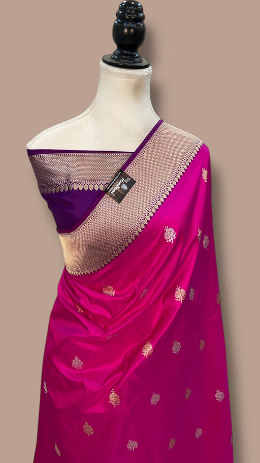Pure Katan Silk Banarasi Handloom Saree - All Over Kadua Motifs - The Handlooms