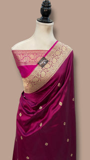Pure Katan Silk Banarasi Handloom Saree - All Over Kadua Motifs - The Handlooms