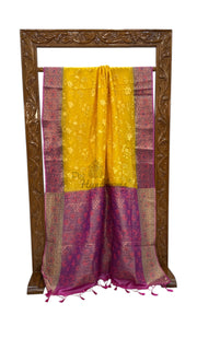 Tussar Silk Handloom Banarasi Saree With Chikankari - The Handlooms