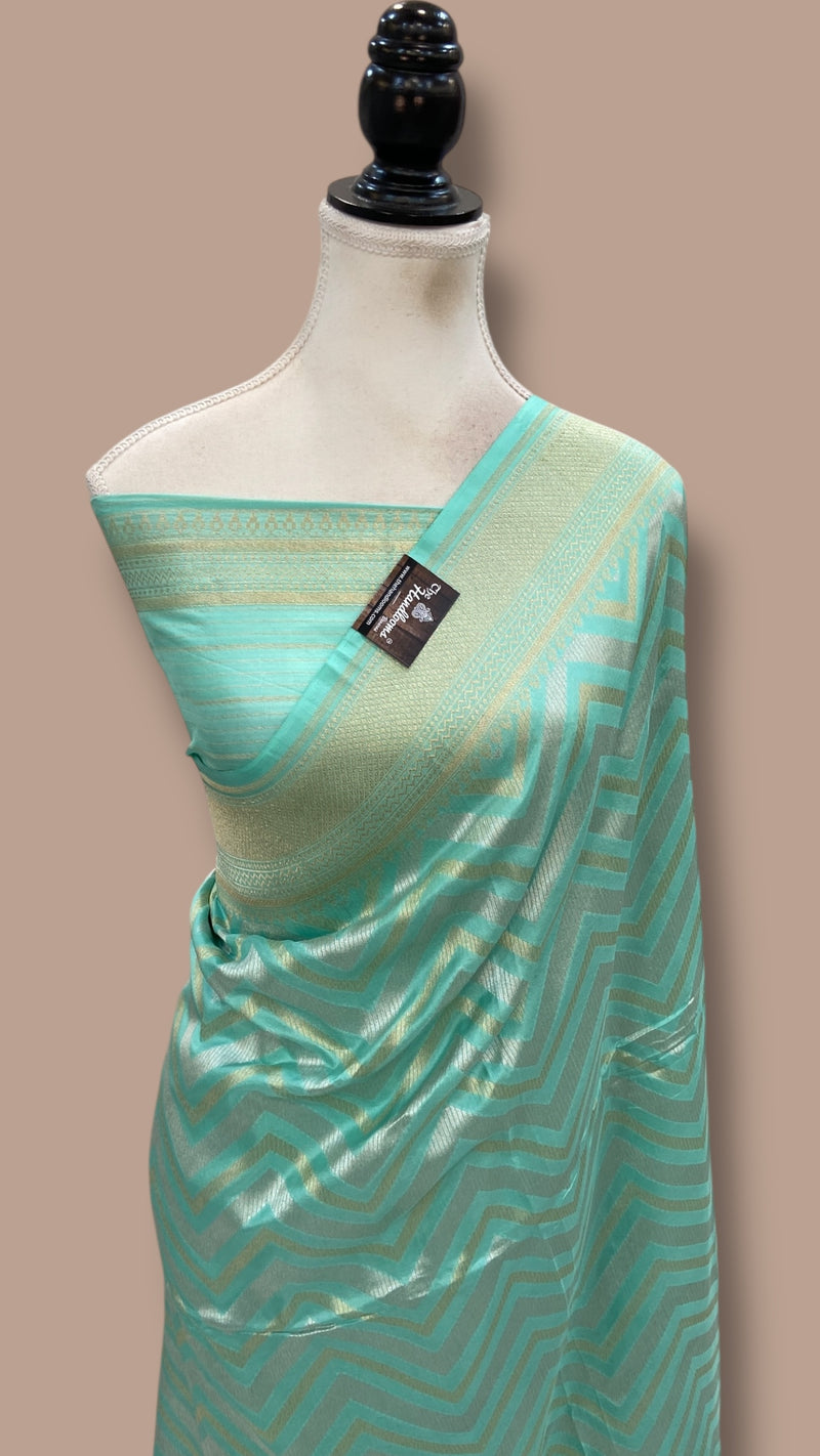 Pure Katan Silk Banarasi Handloom Saree - All Over Sona Roopa Jaal Work - The Handlooms