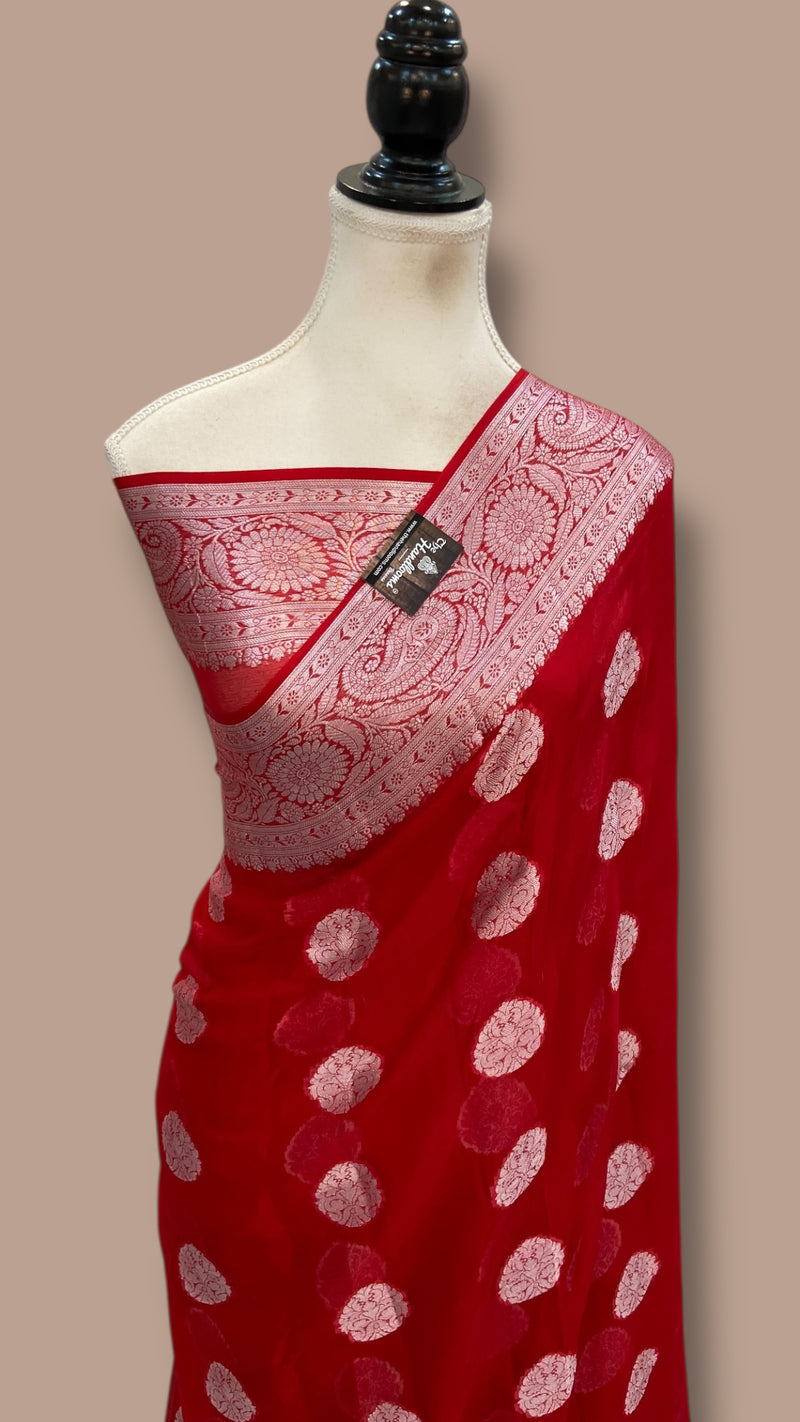 Pure Chiffon Khaddi Banarasi Saree - The Handlooms