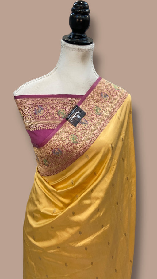 Pure Katan Silk Banarasi Handloom Saree - All Over Kadua Motifs - The Handlooms