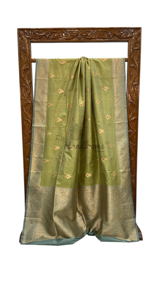 Pure Katan Silk Banarasi Handloom Saree - All Over Kadua Motifs - The Handlooms