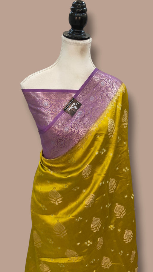 Pure Chiniya Silk Khaddi Handloom Banarasi Saree - The Handlooms