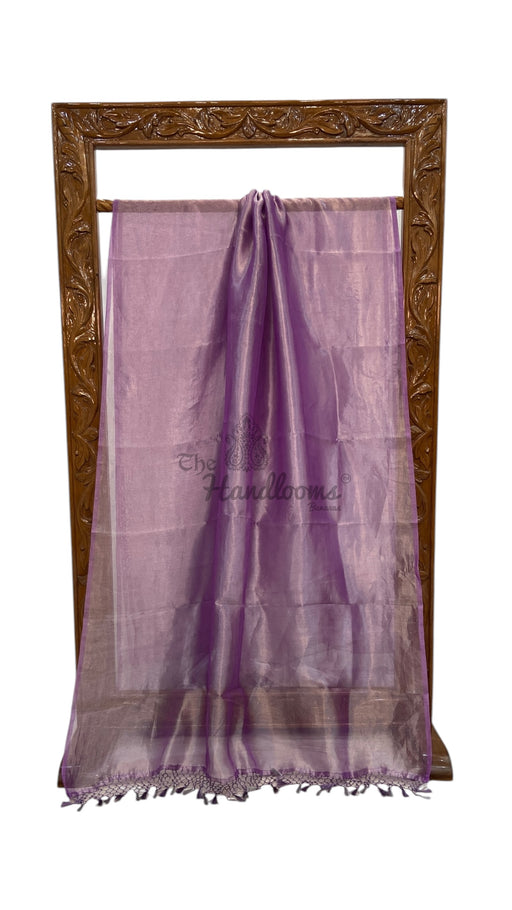 Purple Pure Kora Handloom Banarasi Saree - Plain - The Handlooms