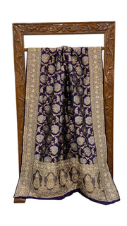 Pure Katan Silk Banarasi Handloom Saree with Zardozi Gota Patti Handwork - The Handlooms