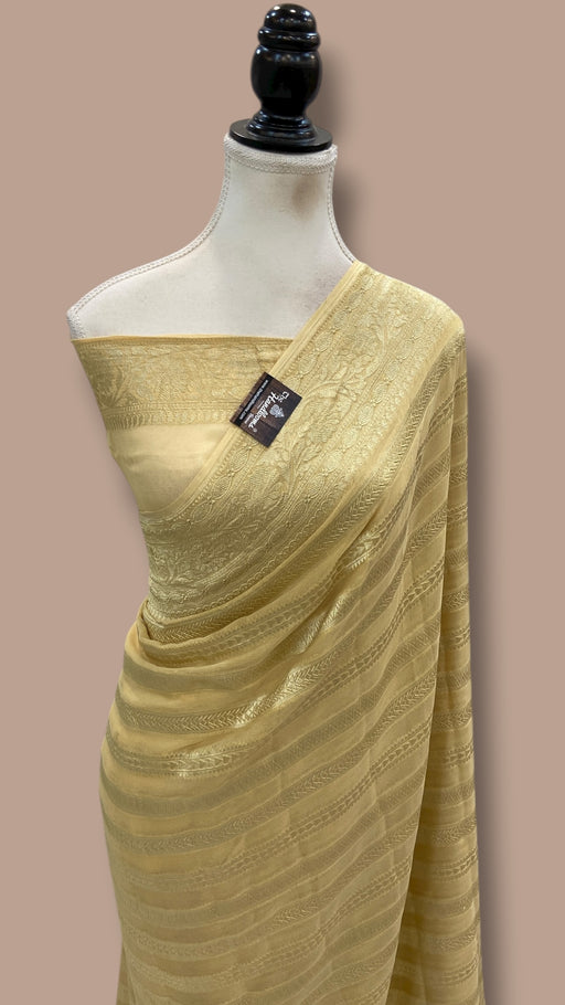 Khaddi Georgette Handloom Banarasi Saree - The Handlooms