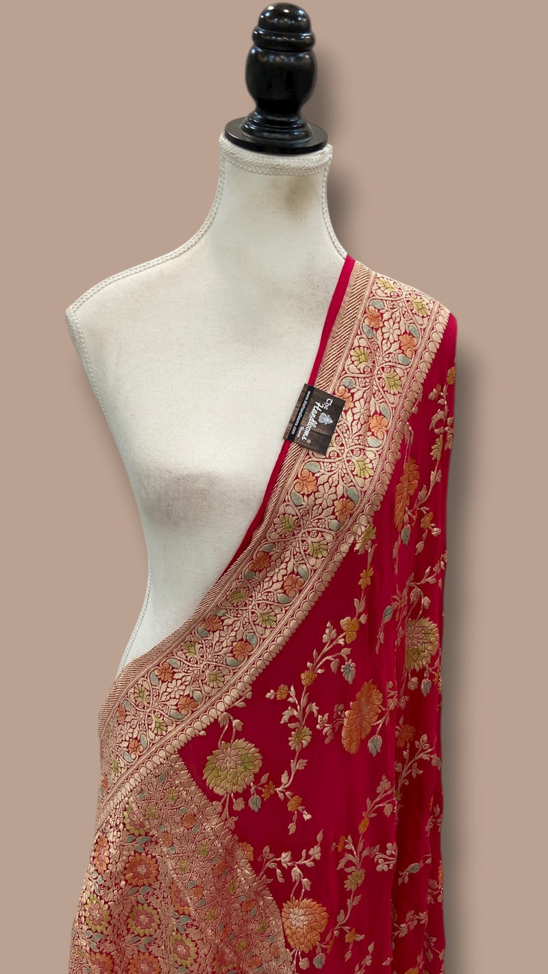 Pure Khaddi Georgette Handloom Dupatta - The Handlooms