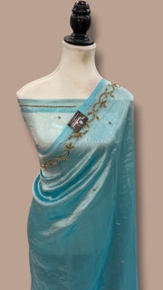 Pure Kora Tissue Handloom Banarasi Saree - Handwork - The Handlooms