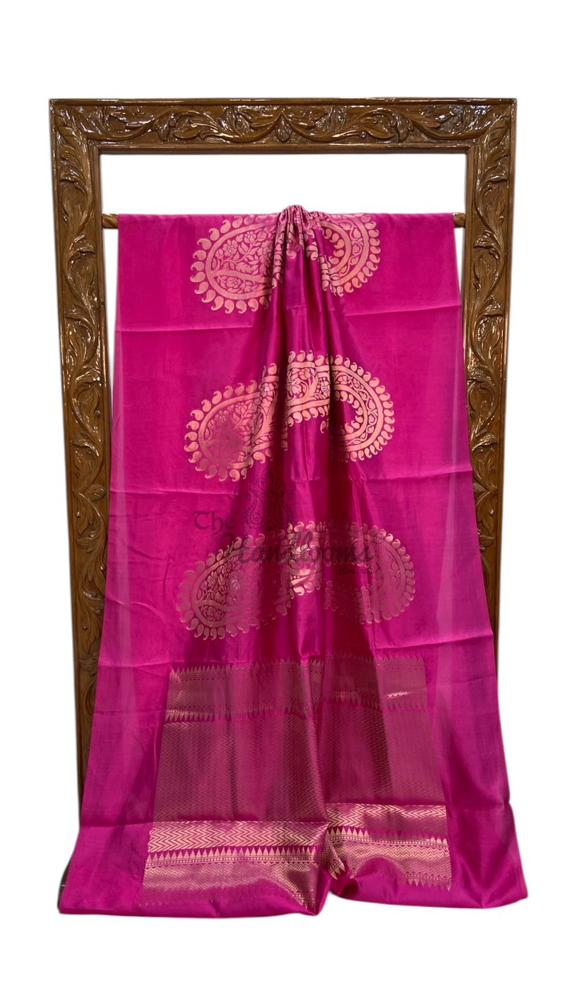 Pure Mango Silk Banarasi Handlokom Saree - The Handlooms
