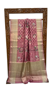 Pure Chiniya Silk Handloom Banarasi Saree Digital Print - The Handlooms