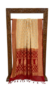 Khaddi Georgette Banarasi Saree - Gold zari - The Handlooms