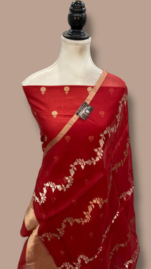Pure Katan Silk Handlooms Banarasi Dress Material With Organza Dupatta - The Handlooms