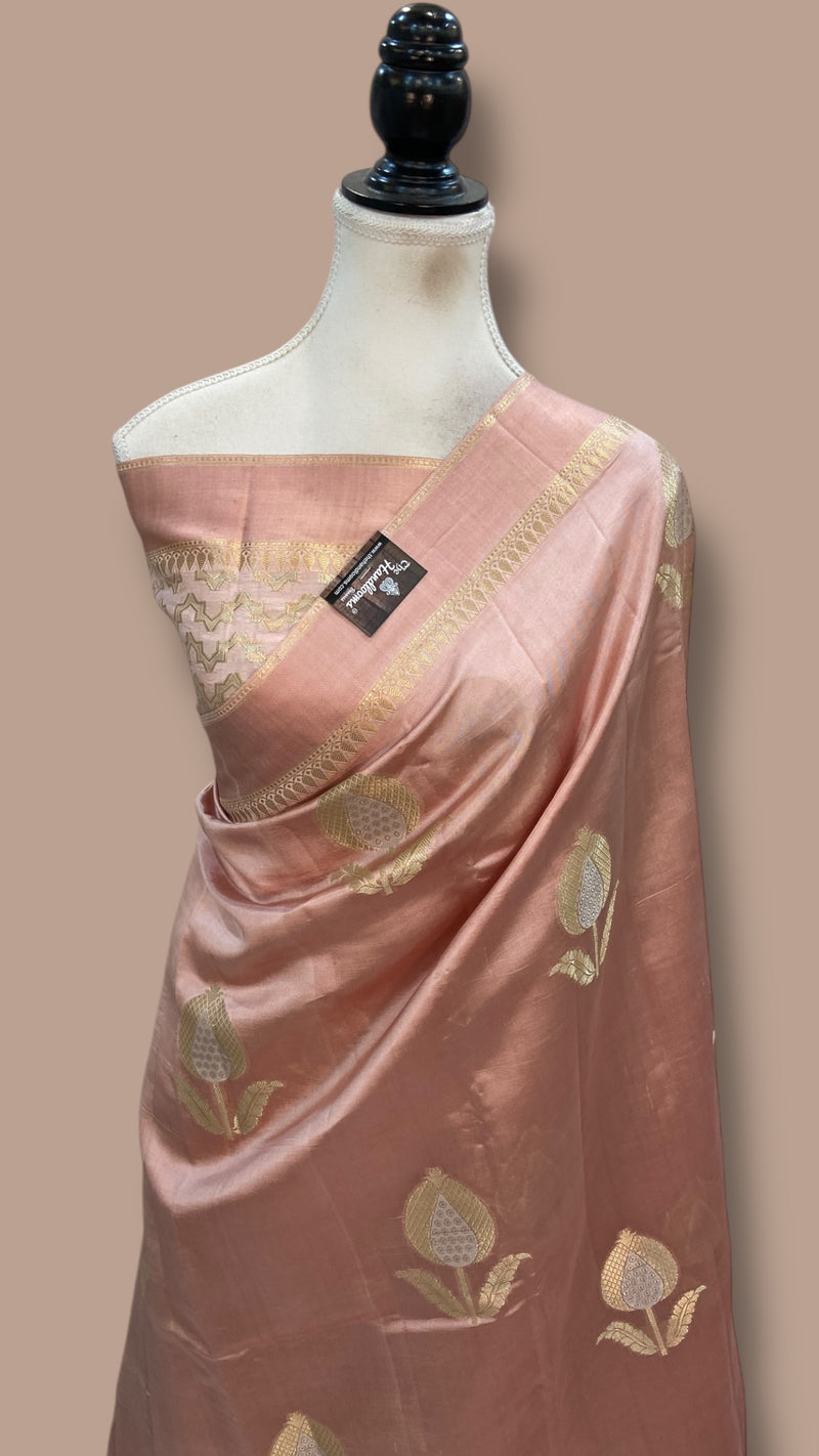 Pure Mango Silk Banarasi Handloom Saree - The Handlooms