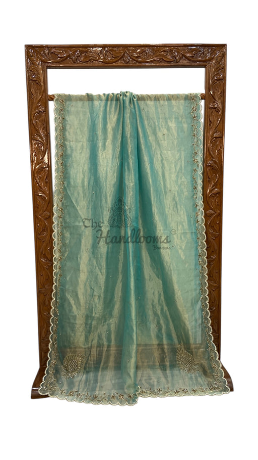 Pure Kora Tissue Handloom Banarasi Saree - Handwork - The Handlooms