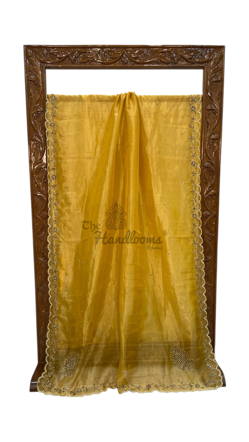 Pure Kora Tissue Handloom Banarasi Saree - Handwork - The Handlooms