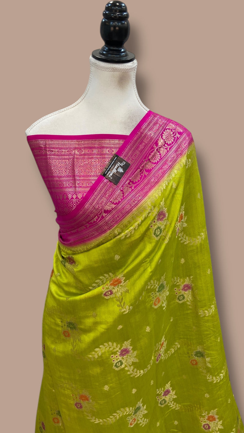 Pure Chiniya Silk Handloom Banarasi Saree - The Handlooms