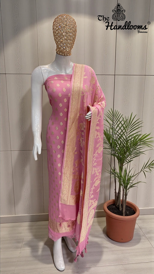 Khaddi Georgette Handlooms Banarasi Dress material - The Handlooms