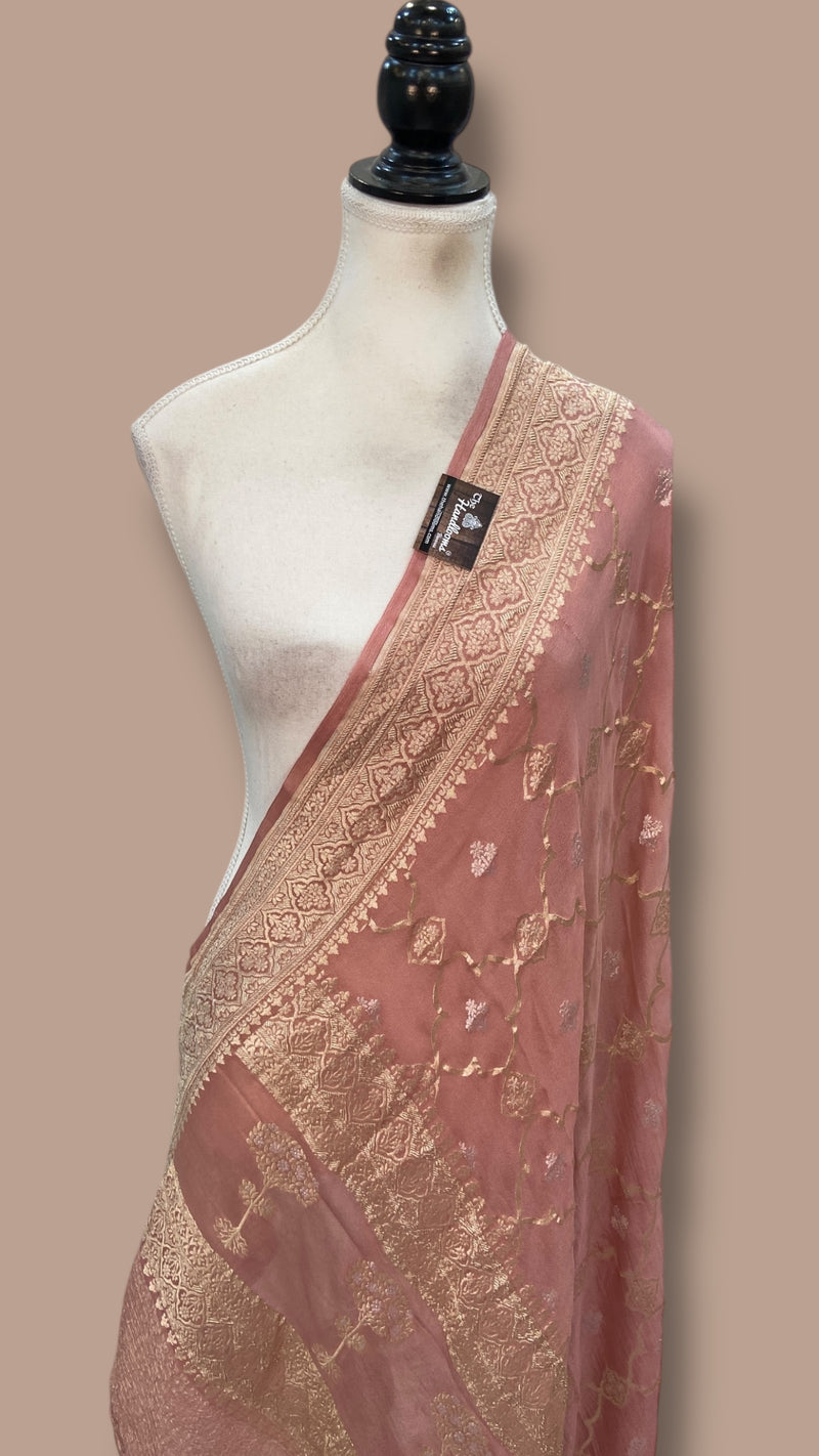 Pure Khaddi Georgette Handloom Dupatta