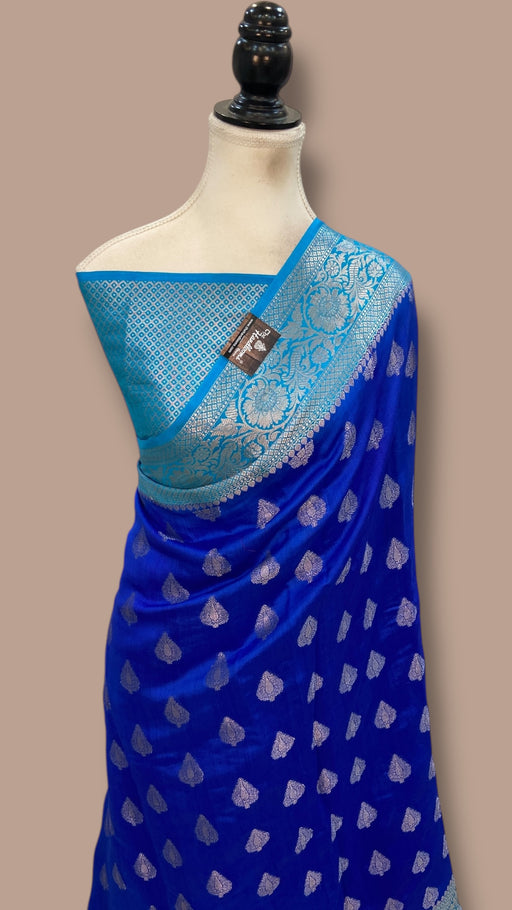 Pure Dupion Silk Banarasi Saree - Gold Zari - The Handlooms