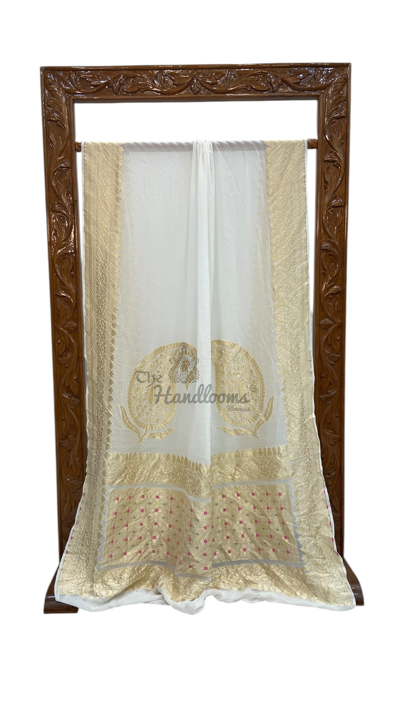 Khaddi Georgette Handloom Banarasi Saree