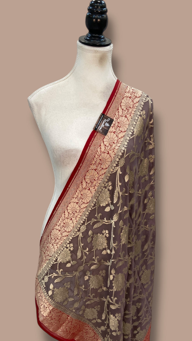 Pure Khaddi Georgette Handloom Dupatta
