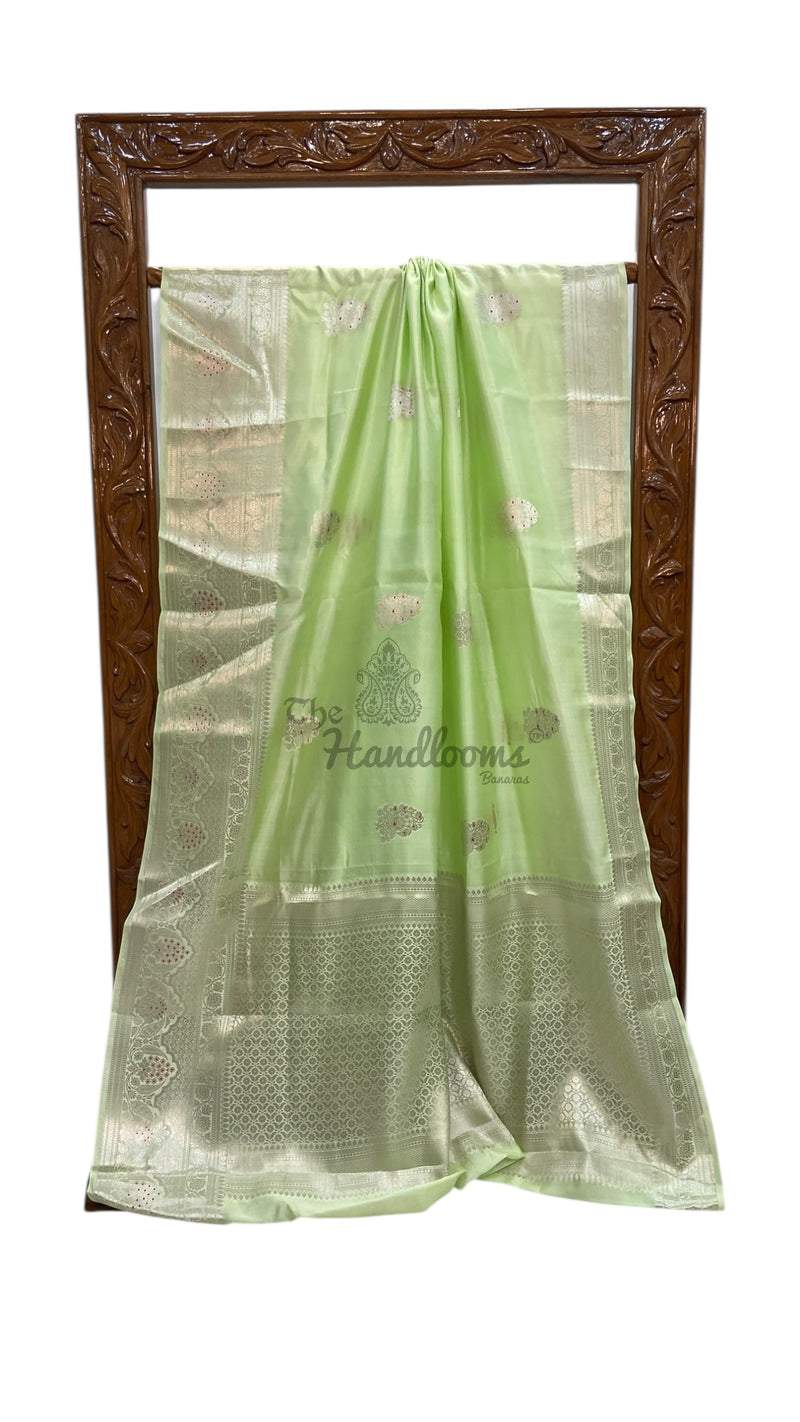 Pure Mango Silk Banarasi Handlokom Saree