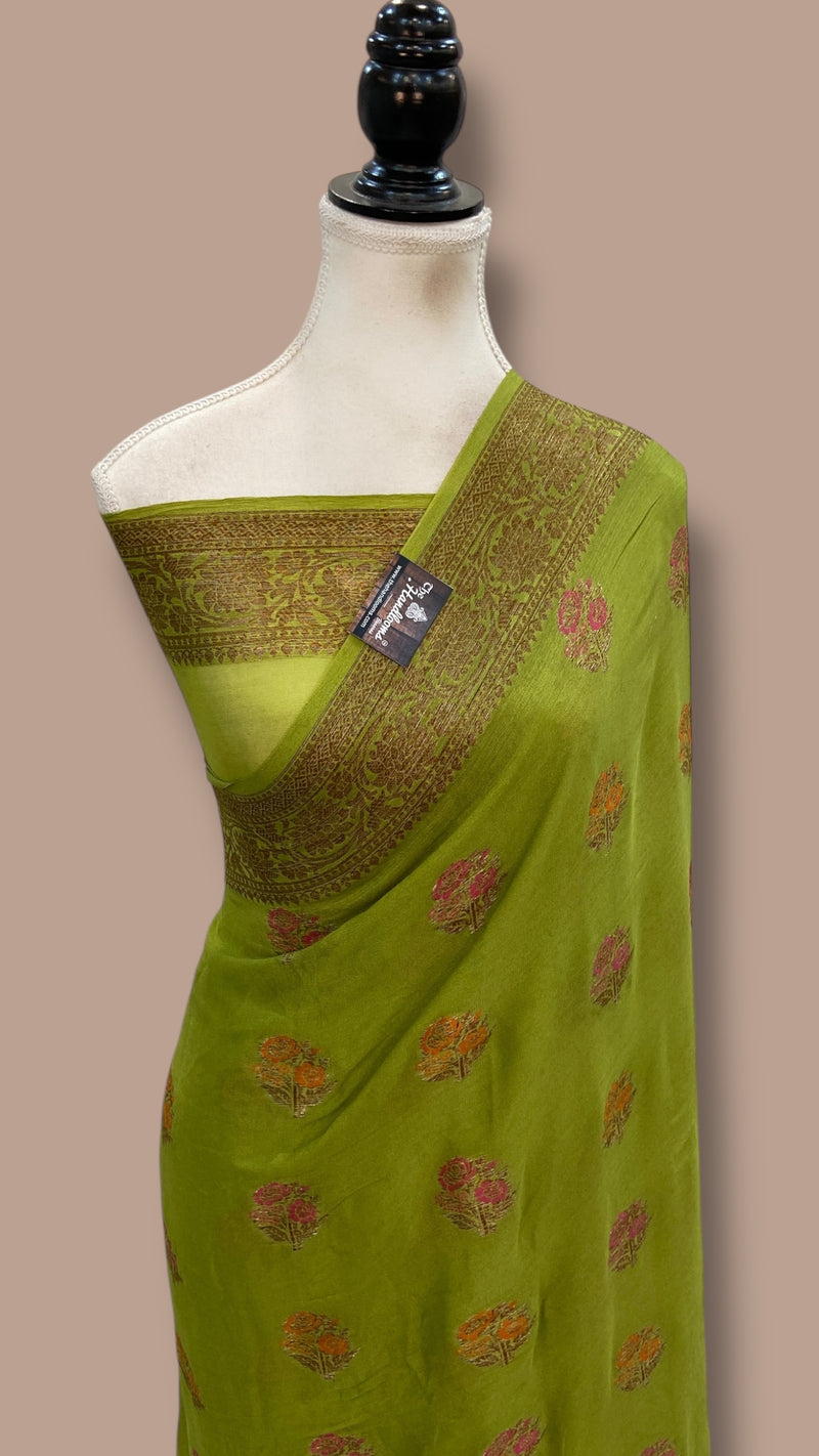 Pure Chiffon Khaddi Banarasi Saree