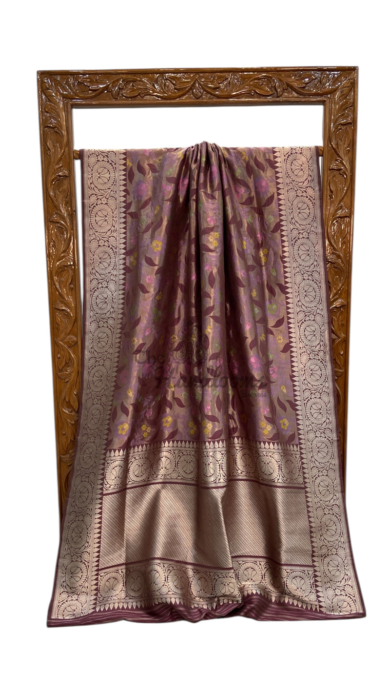 Regal Pure Katan Silk Banarasi Saree – Handwoven Tanchui Brocade With Meenakari Jaal Work