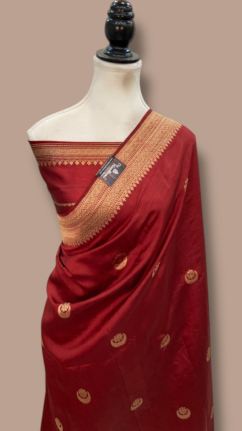Pure Katan Silk Banarasi Handloom Saree - All Over Kadua Motifs