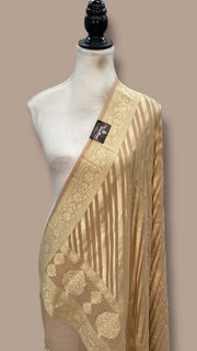 Pure Khaddi Georgette Dupatta - water zari - The Handlooms