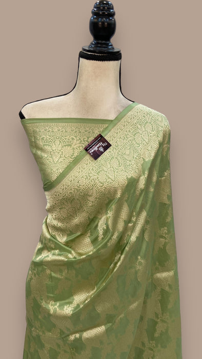 Pure Katan Silk Banarasi Handloom Saree - All Over Jaal Work