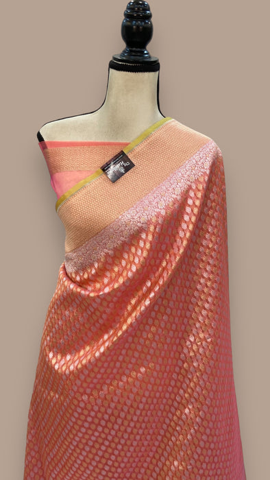 Pure Kora Reshmi Zari Banarasi Brocade Handloom Saree