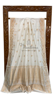 Pure Katan Silk Banarasi Handloom Saree - All over Kadua motifs - The Handlooms