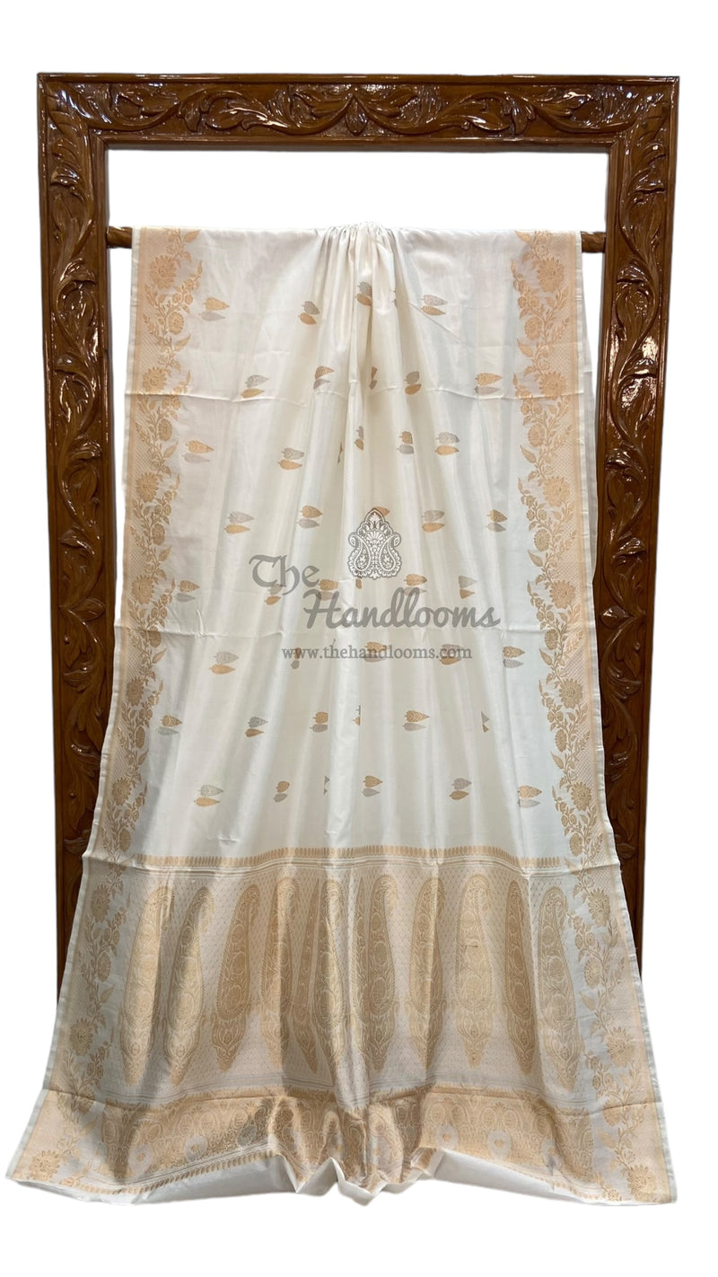 Pure Katan Silk Banarasi Handloom Saree - All over Kadua motifs - The Handlooms