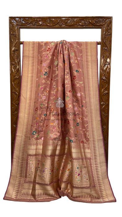 Ektara Pure Katan Silk Banarasi Handloom Saree - All over kadiyal Jaal work