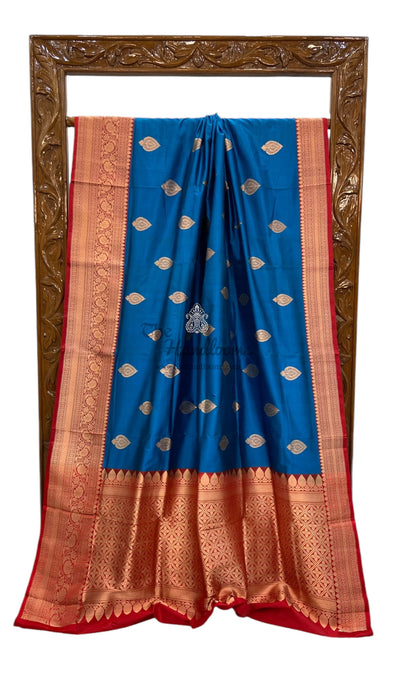 Pure Katan Silk Banarasi Handloom Saree - All over Kadua motifs