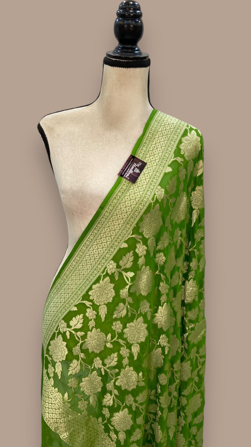 Pure Khaddi Georgette Handloom Dupatta - The Handlooms